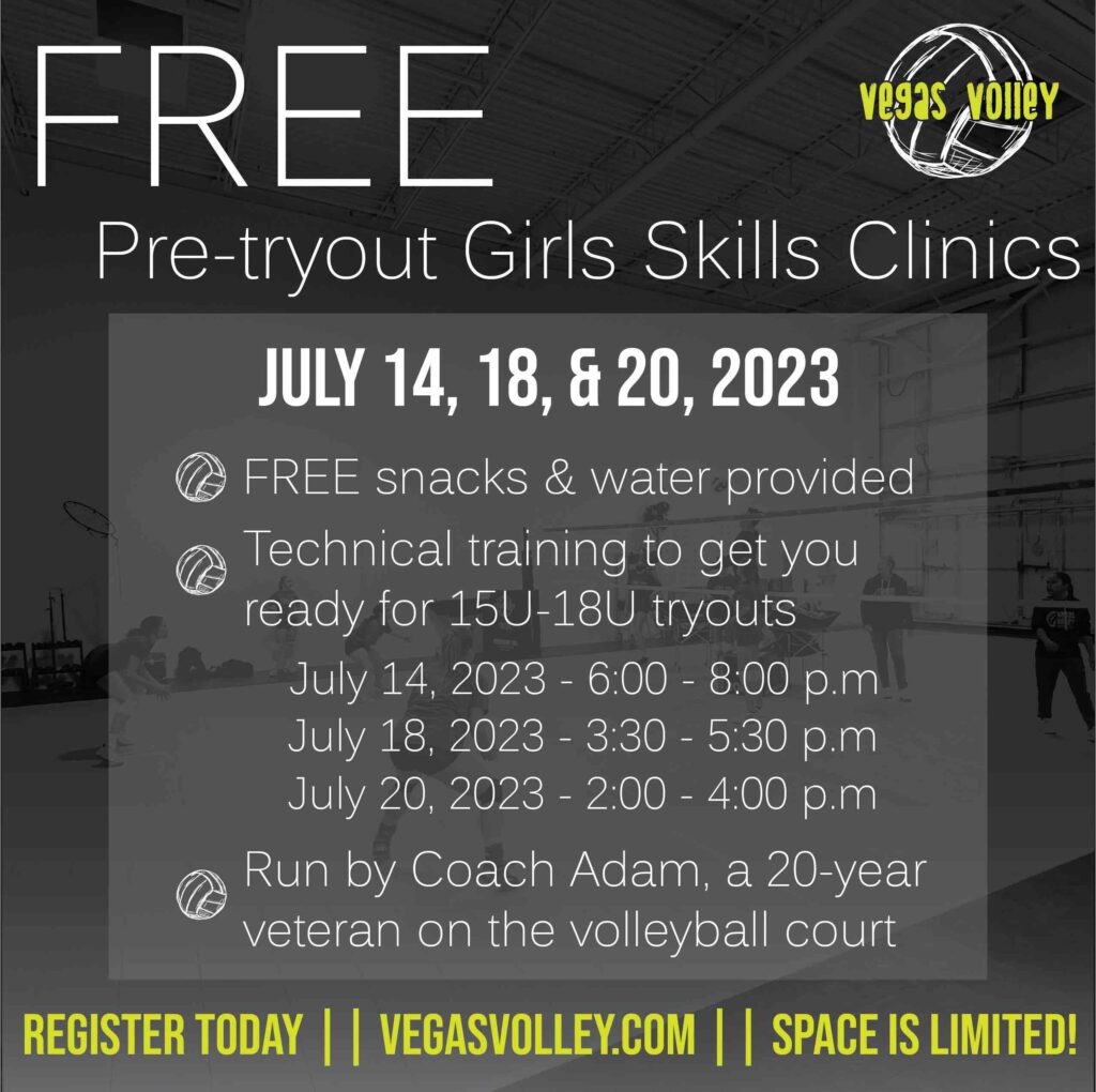 Vegas Volley Free Girls Pre-tryouts clinics