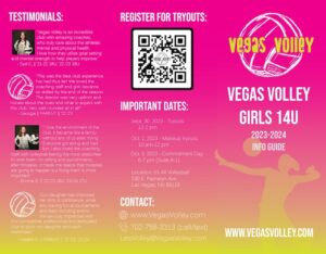 Vegas Volley - Club volleyball in Las Vegas and Henderson - 14U 2023 brochure