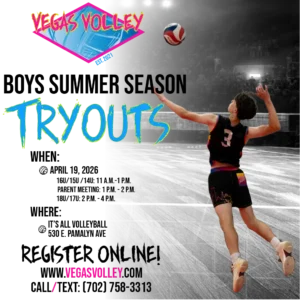 Vegas Volley boys short season tryouts club volleyball las vegas henderson